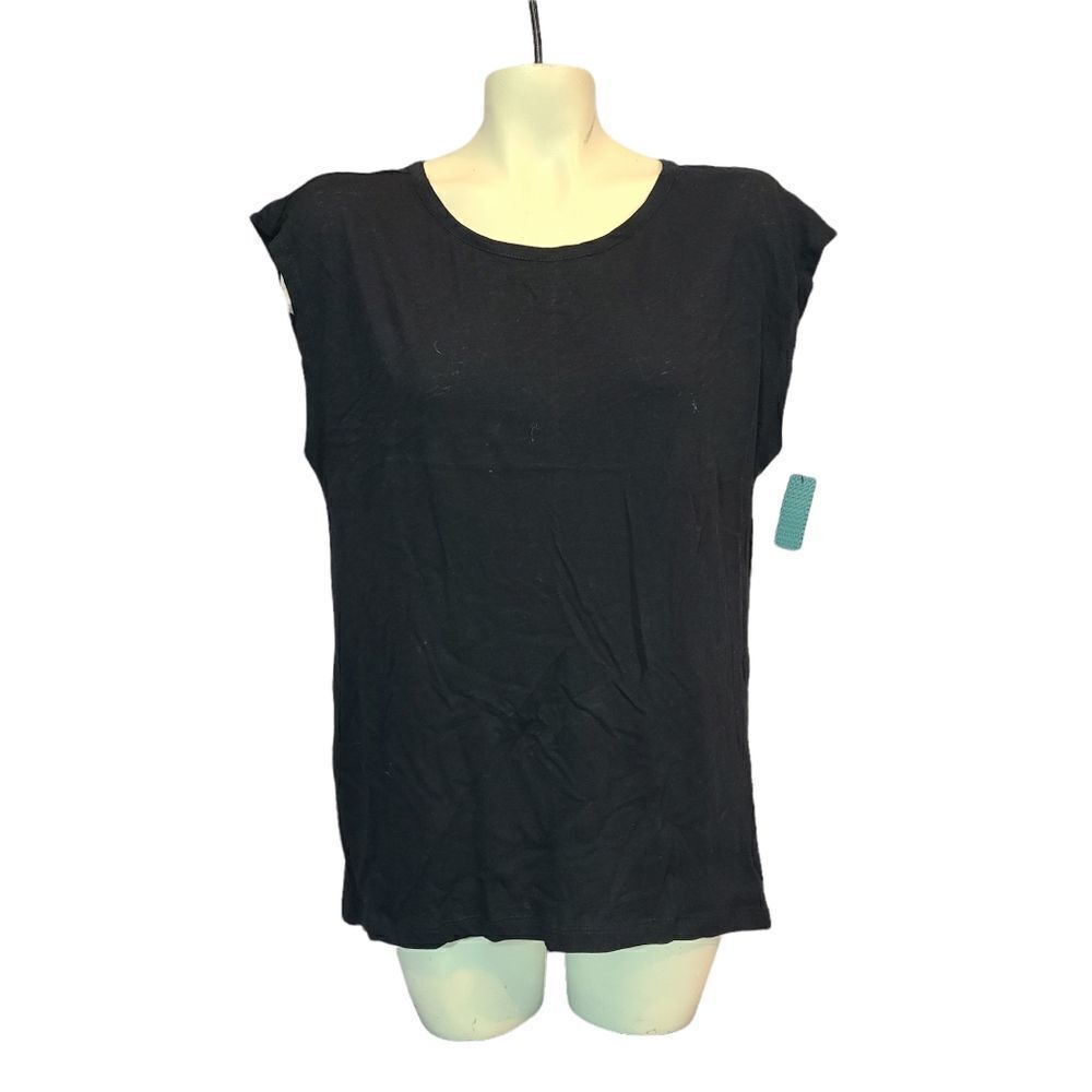 ‎Susina Black Cap Sleeve Tee Size XS